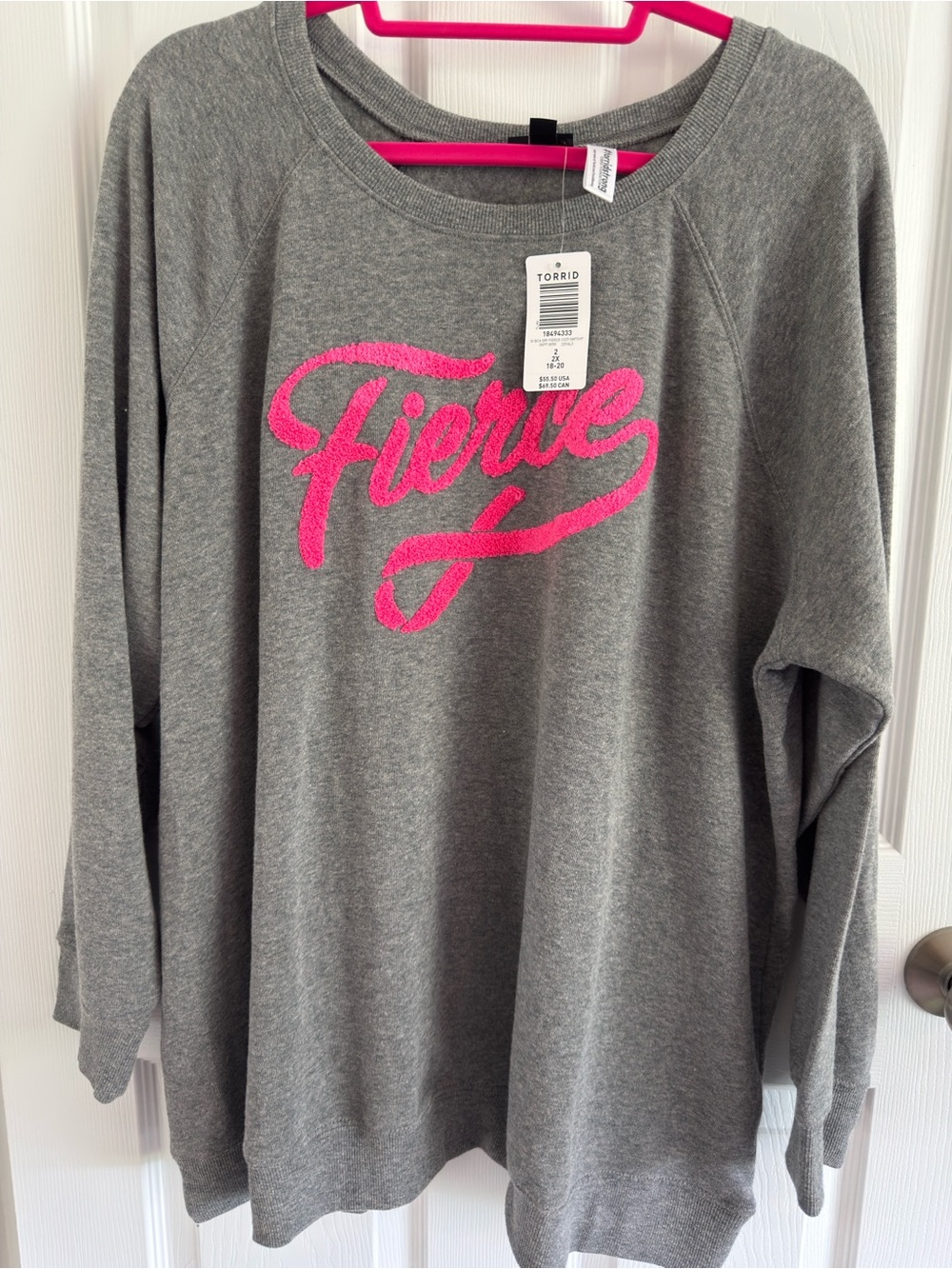 Torrid BCA Fierce Fleece Crew Neck Raglan Sweatshirt
